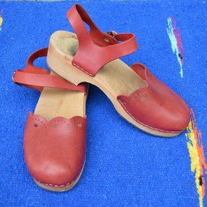 Red Swedish Clogs / Size 10 / Proceeds Donated